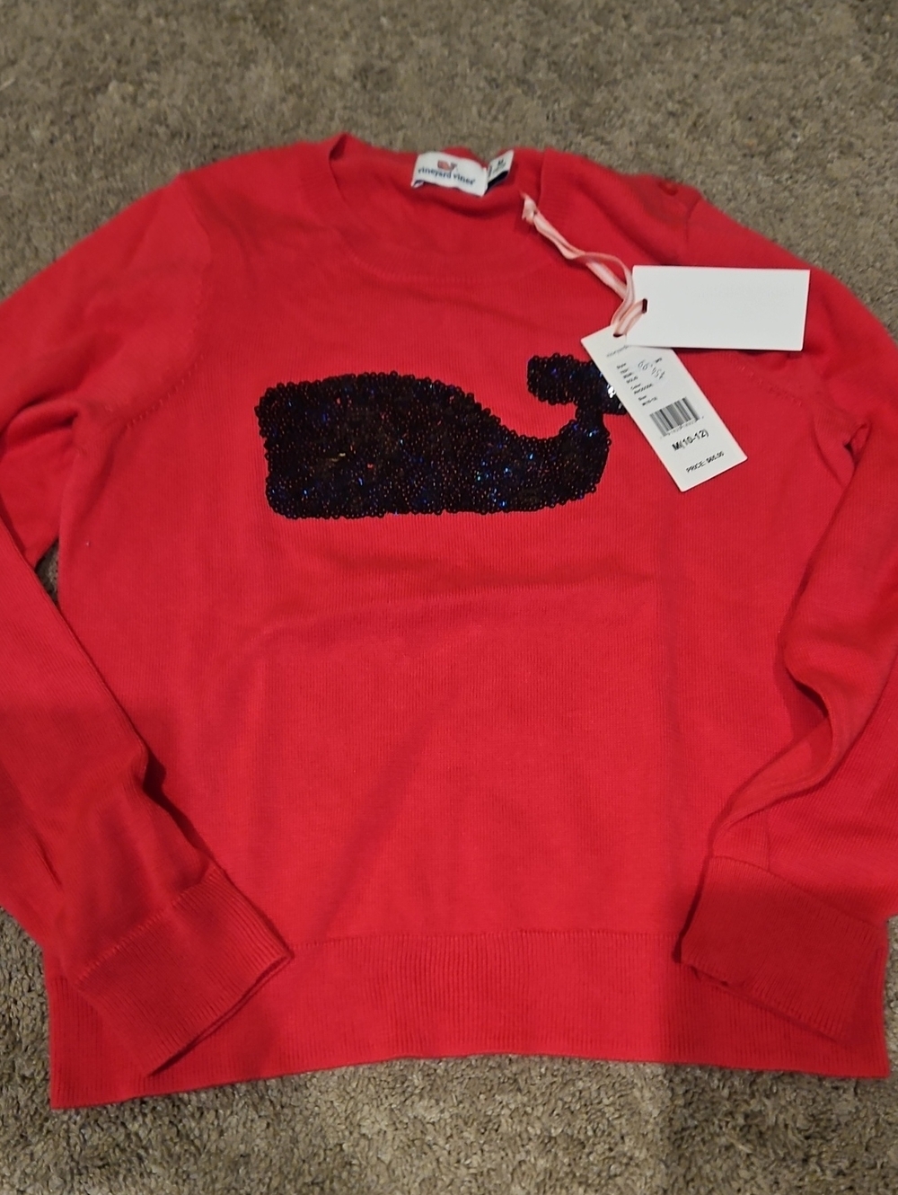 Pink Sequin Whale Crewneck Sweater - Women